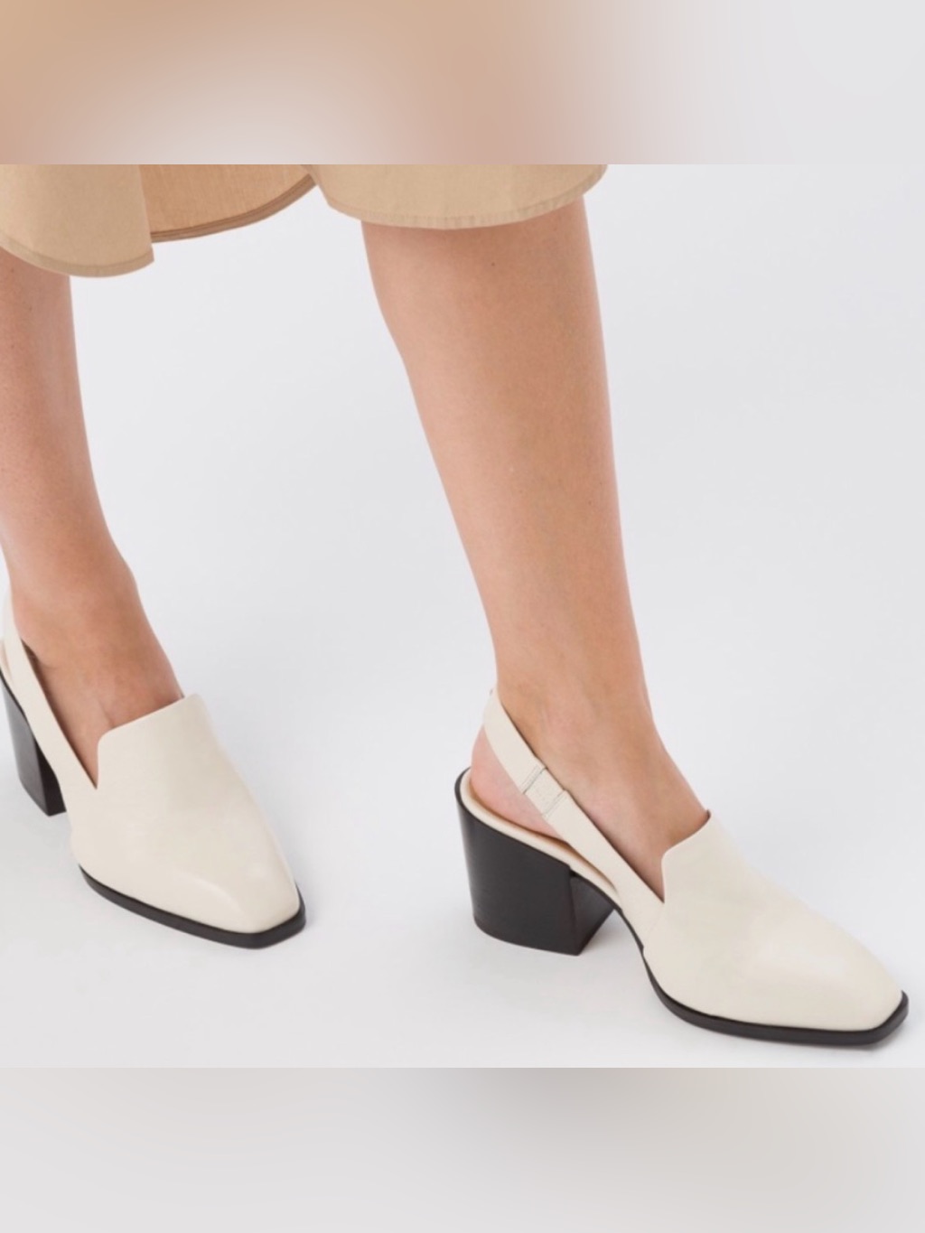 New! Aeyde Ala Slingback Pump In Creamy Nappa